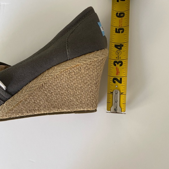 Toms Charcoal Wedge Peep-Toe Shoes - Picture 8 of 9